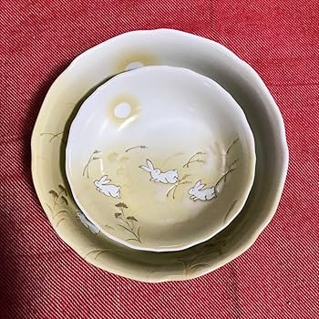 90s【未使用・新品】竹久夢二美術館監修 竹籠入 美濃焼 庫山窯 和食器セ 未使用】竹久夢二美術館監修 庫山窯謹製 夢ぶどう 深皿5枚セット